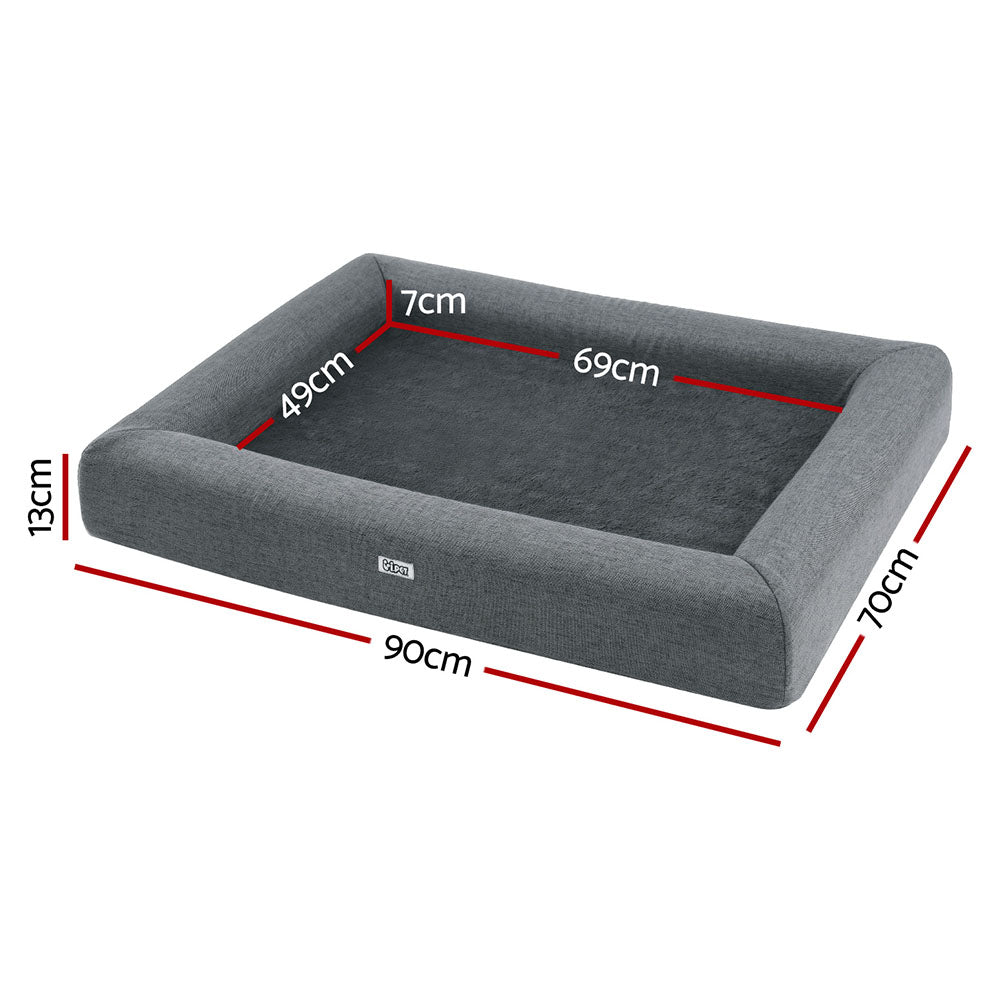 i-pet-pet-bed-dog-cat-large-calming-soft-sofa-cushion-egg-crate-washable-grey www.mallsonline.com.au
