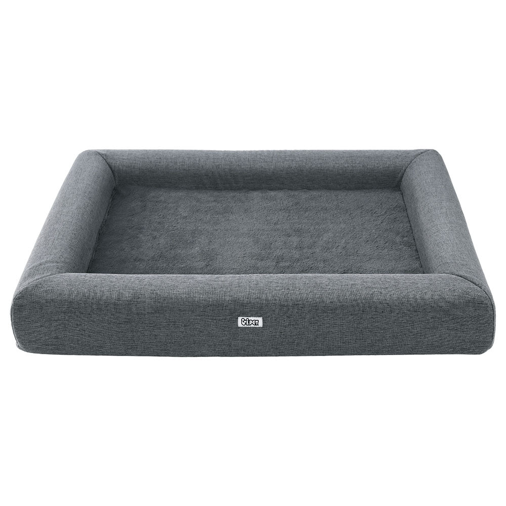 i-pet-pet-bed-dog-cat-large-calming-soft-sofa-cushion-egg-crate-washable-grey www.mallsonline.com.au
