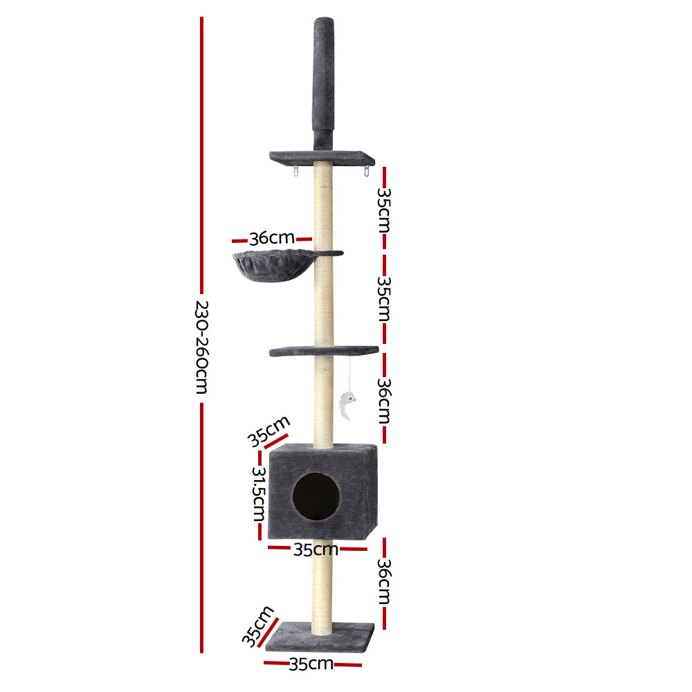 i.Pet Cat Tree 260cm Tower Scratching Post Scratcher