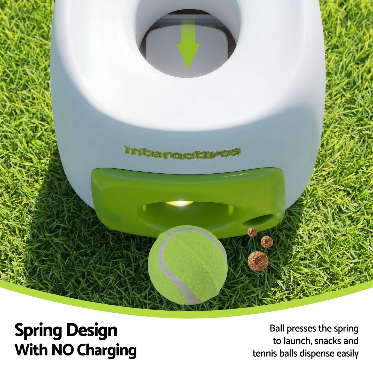 i.Pet 2-in-1 Interactive Dog Treat Dispenser Toy with 2 Balls Green