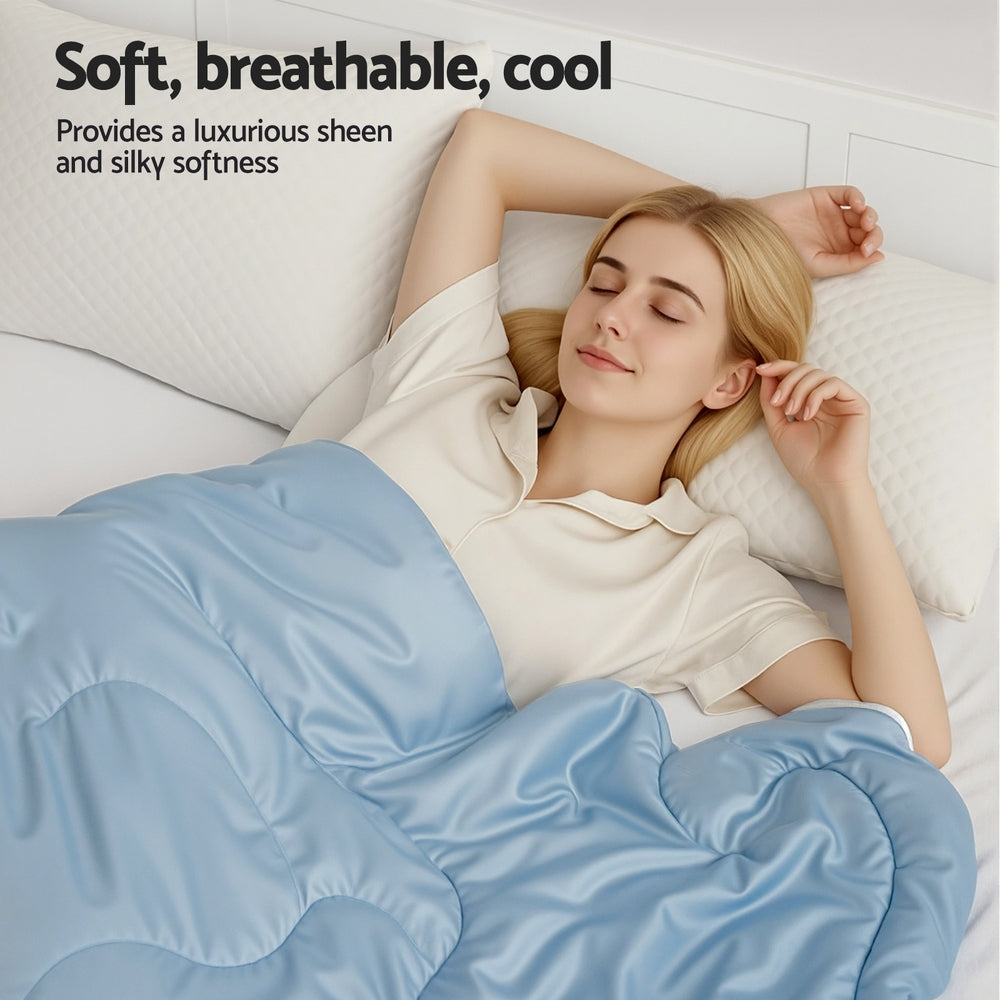 Giselle Tencel Quilt 200GSM Summer Quilts Comforter Doona Light Weight Soft Throw Blanket Super King