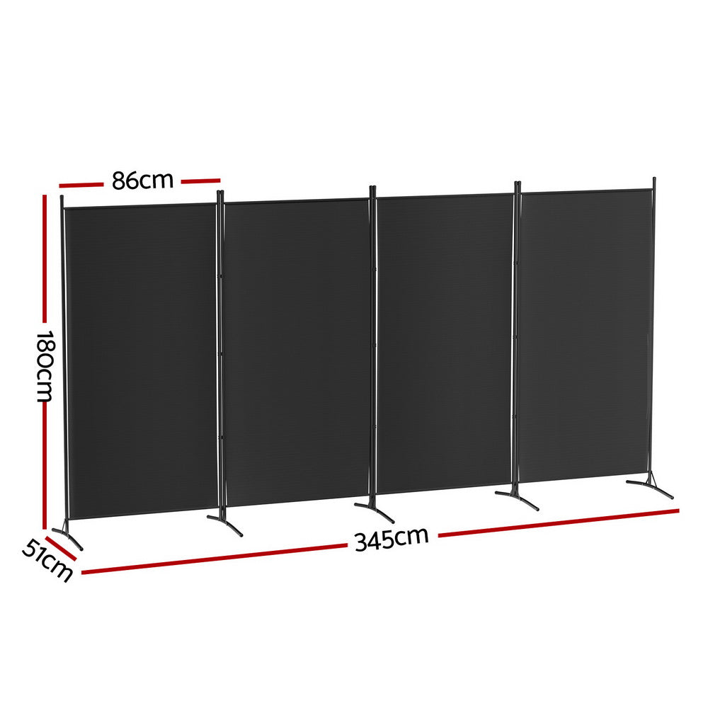 artiss-4-panel-room-divider-screen-345x180cm-fabric-black