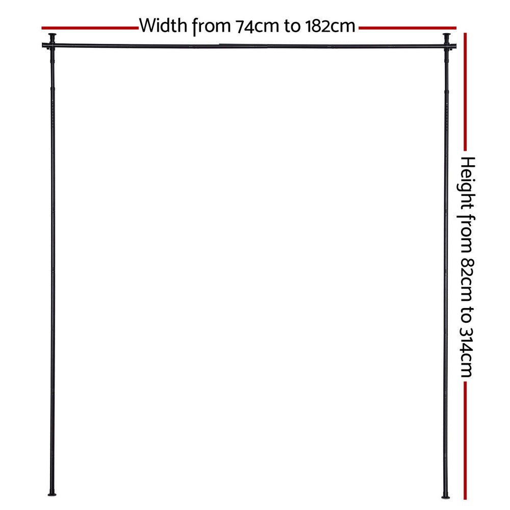 Artiss Room Divider Curtain Rod Extendable Black