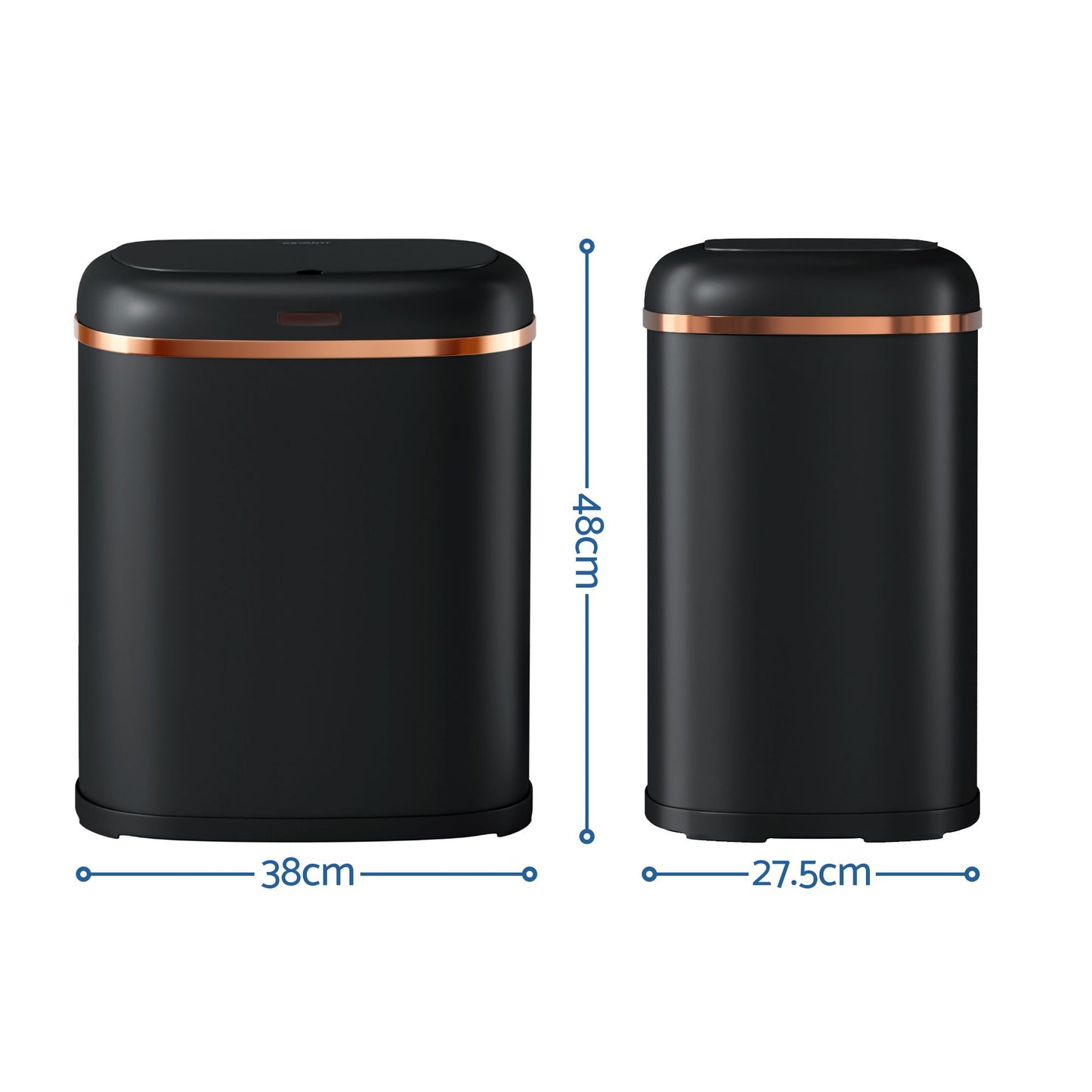 Devanti 38L Motion Sensor Bin Rubbish Automatic Black