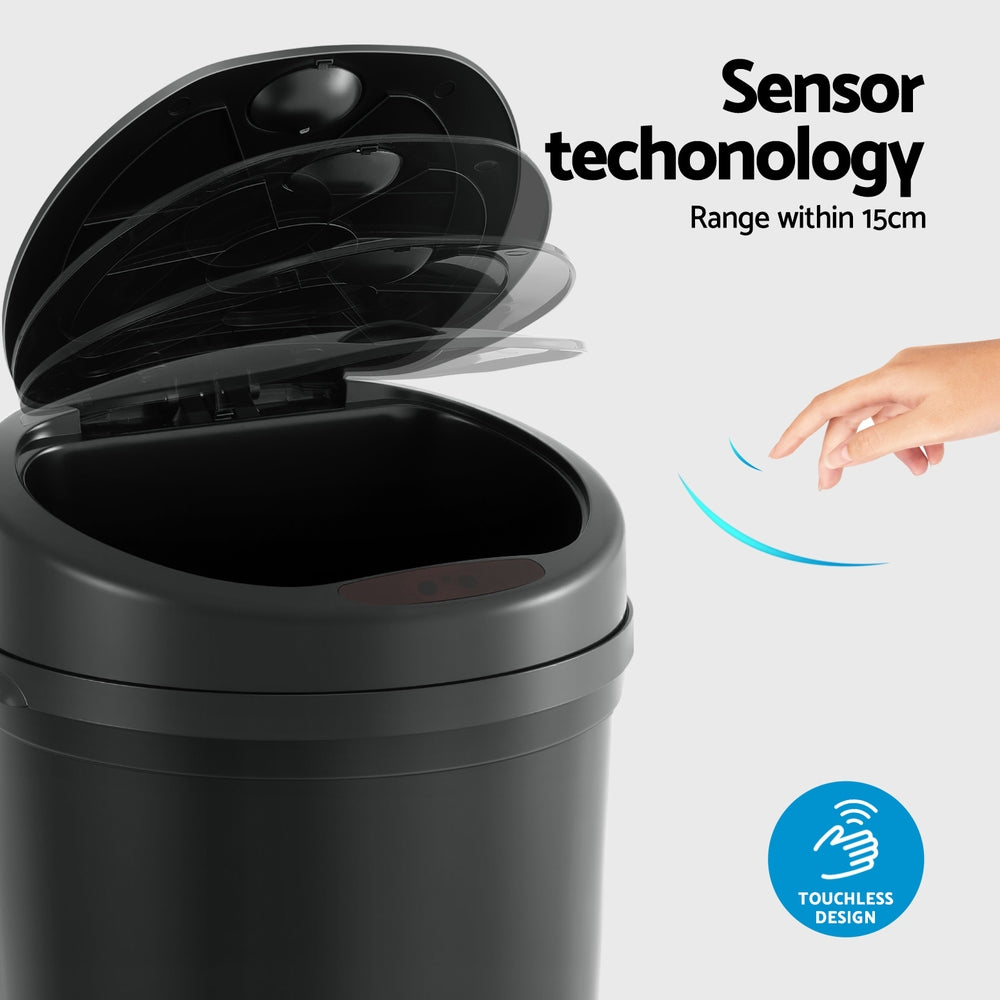 devanti-sensor-bin-motion-rubbish-bins-kitchen-automatic-trash-can-black-9l www.mallsonline.com.au