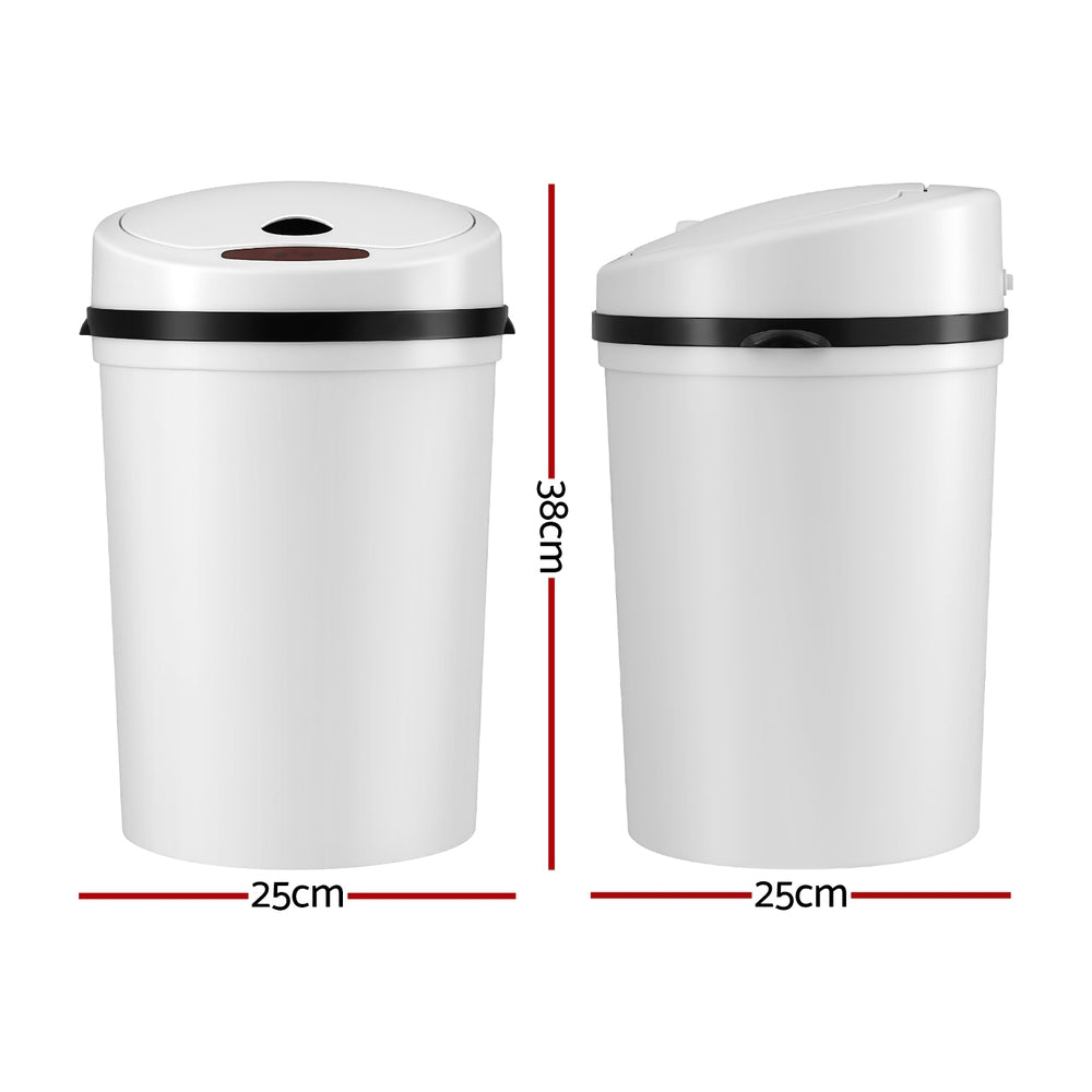 devanti-sensor-bin-motion-rubbish-bins-kitchen-automatic-trash-can-white-9l www.mallsonline.com.au