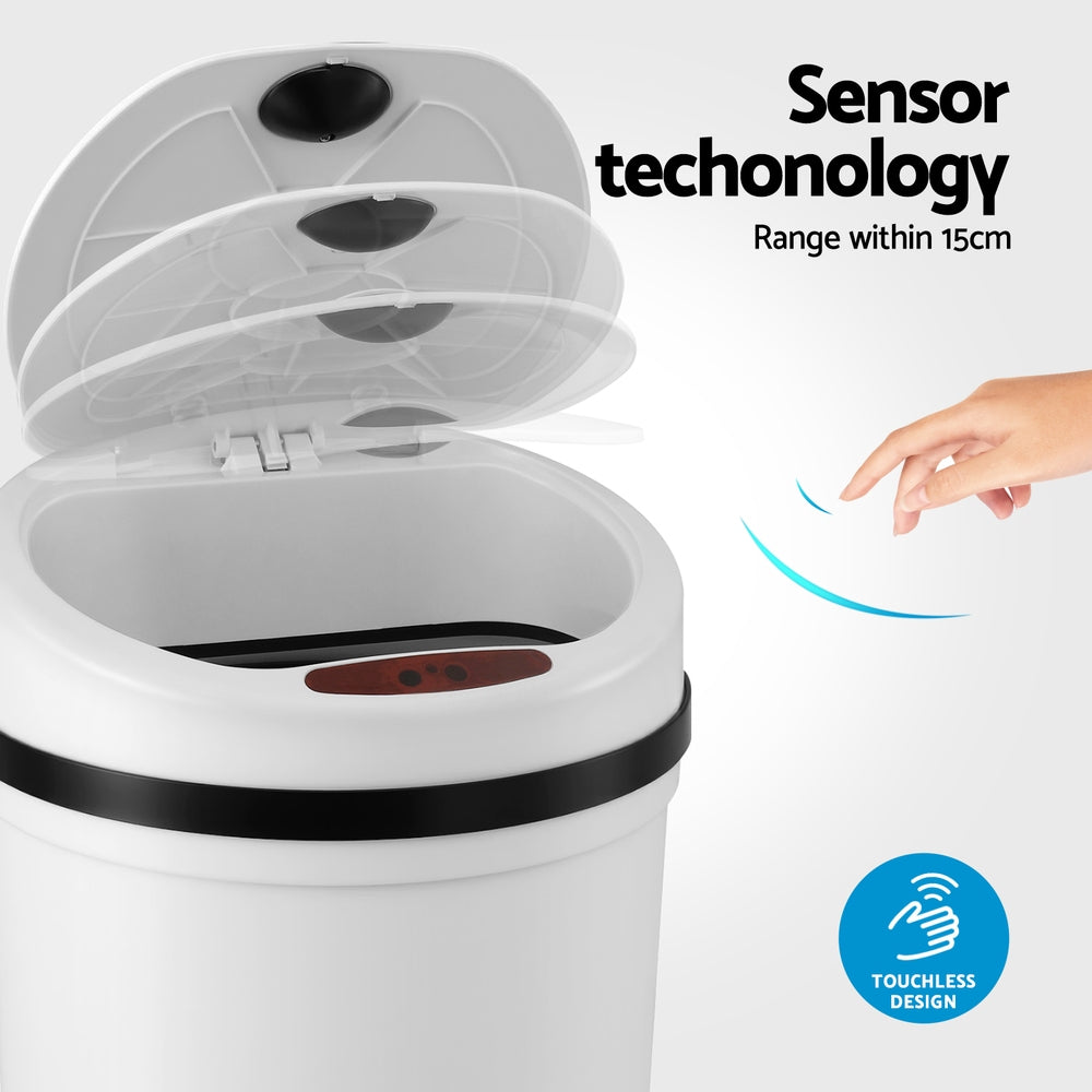 devanti-sensor-bin-motion-rubbish-bins-kitchen-automatic-trash-can-white-9l www.mallsonline.com.au