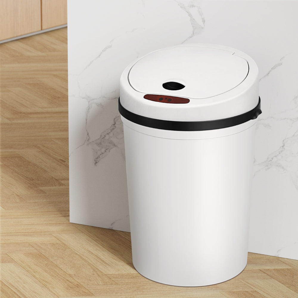 devanti-sensor-bin-motion-rubbish-bins-kitchen-automatic-trash-can-white-9l www.mallsonline.com.au