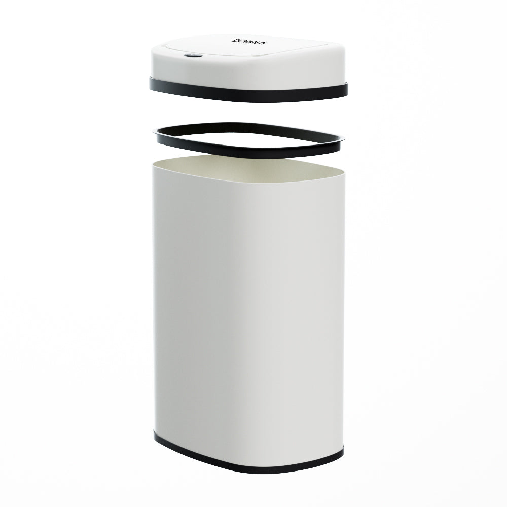 devanti-sensor-bin-motion-rubbish-trash-can-automatic-touch-free-kitchen-white at www.mallsonline.com.au