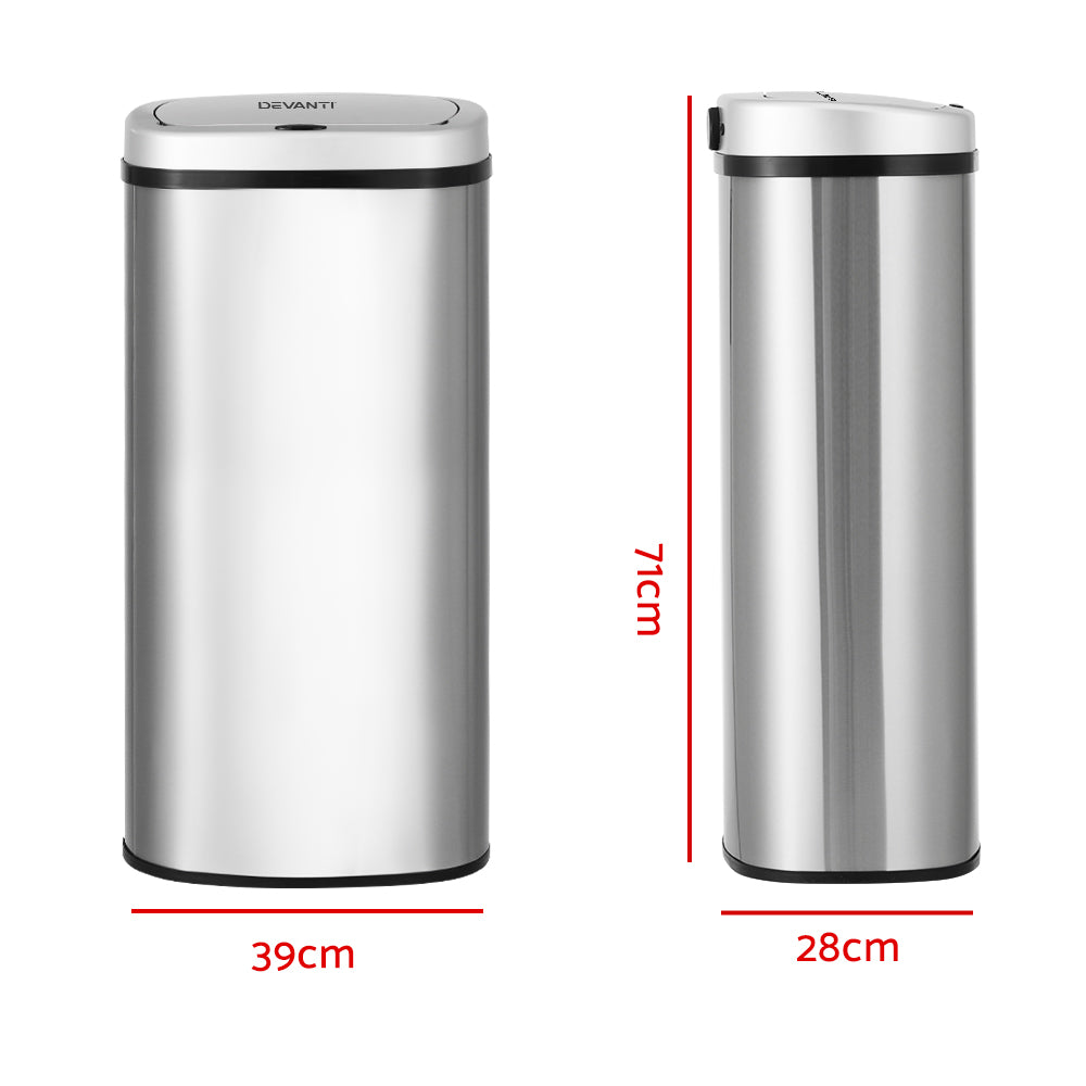 devanti-sensor-bin-60l-motion-rubbish-stainless-trash-can-automatic-touch-free at www.mallsonline.com.au