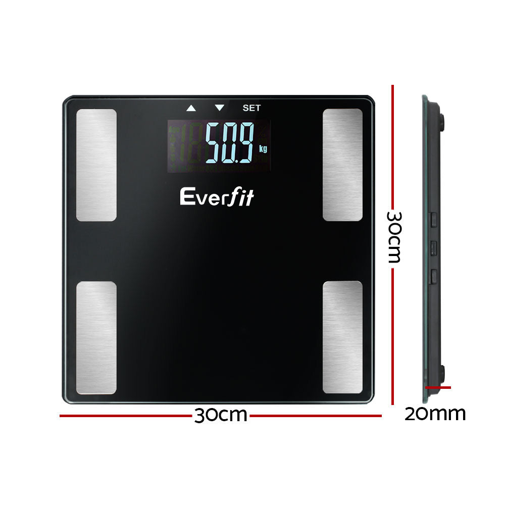 Everfit Bathroom Scale w/ BMI Wireless Bluetooth Gym 180KG