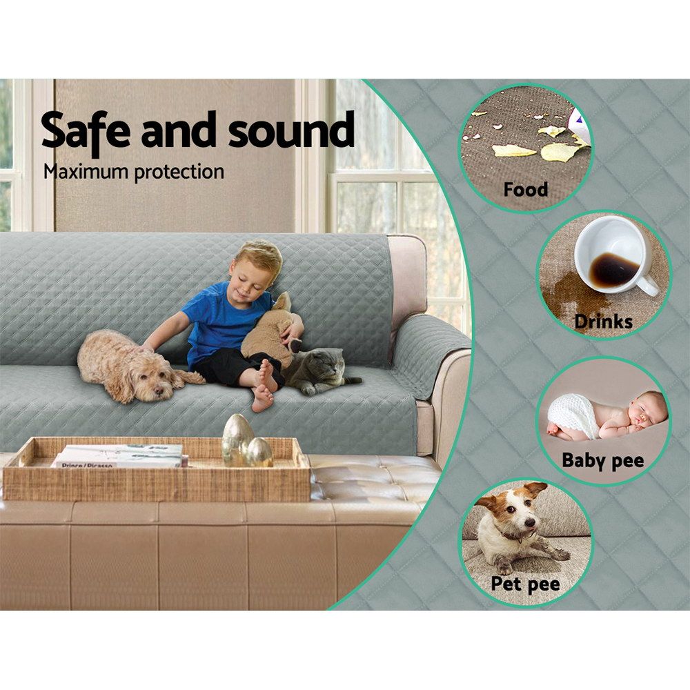 Artiss Sofa Cover Couch Covers 3 Seater Easy to Clean Grey