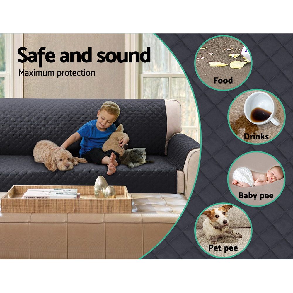 Artiss Sofa Cover Couch Covers 4 Seater Easy to Clean Dark Grey