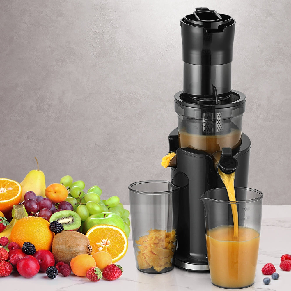 devanti-slow-juicer-cold-press-fruit-juice-extractor-200w-black at www.mallsonline.com.au