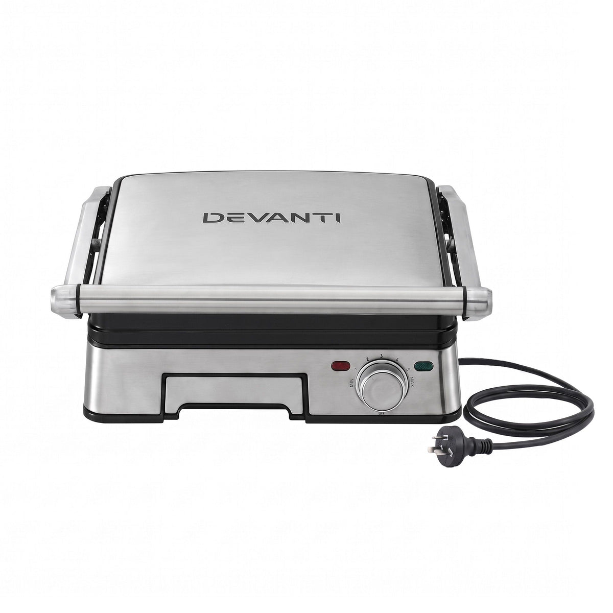 Devanti 2000W 3-in-1 Panini Press Grill Sandwich Maker 180Â° Open 4 Slice