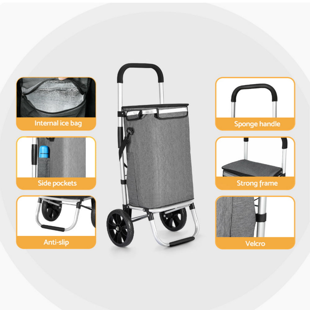 emajin-shopping-trolley-cart-45kg-foldable-grey at www.mallsonline.com.au