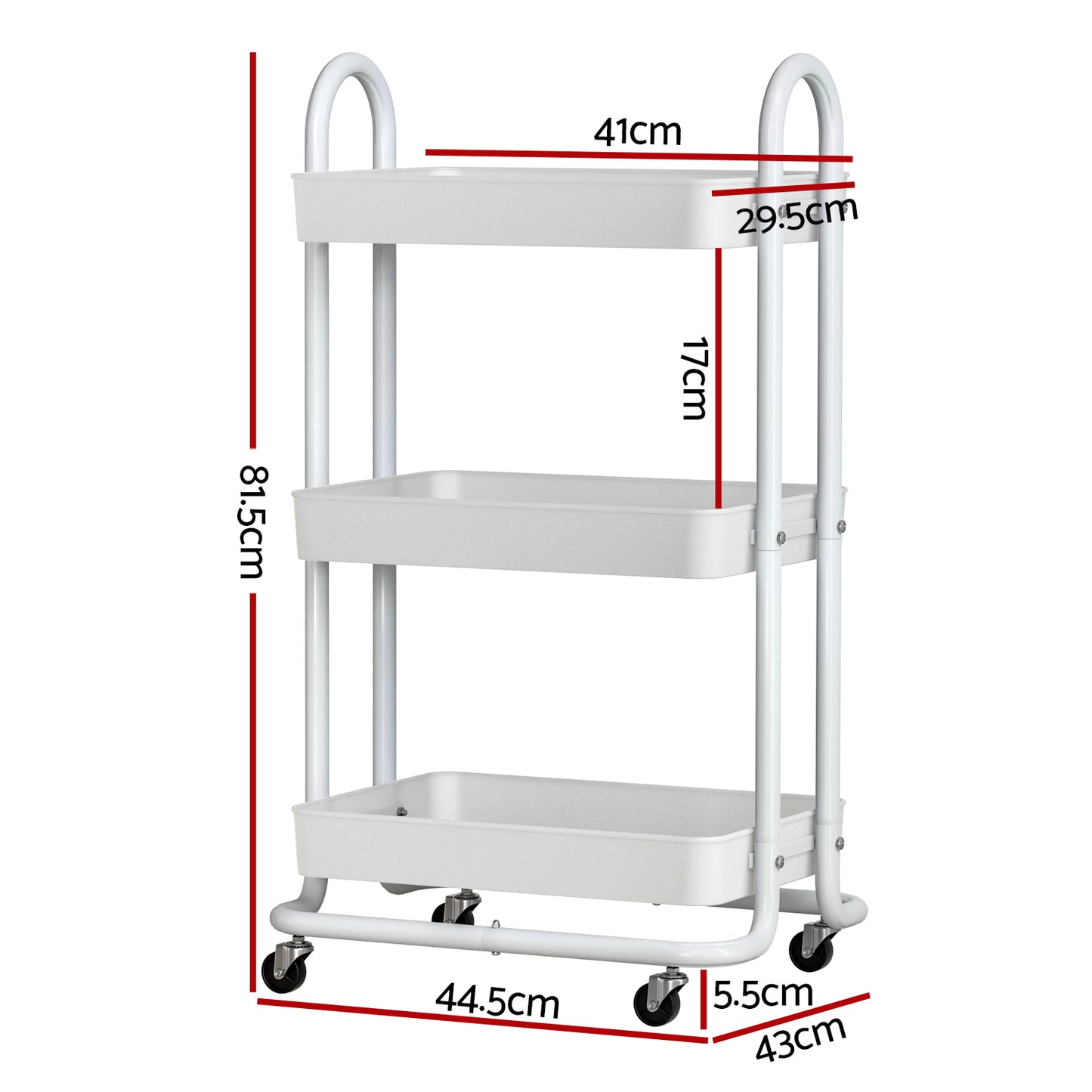 artiss-storage-trolley-kitchen-cart-3-tiers-rack-shelf-organiser-wheels-white at www.mallsonline.com.au