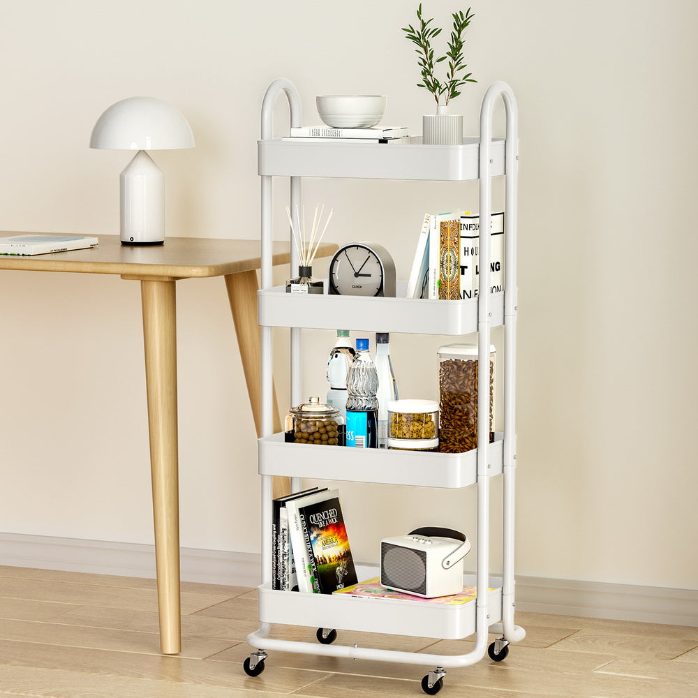 artiss-storage-trolley-kitchen-cart-4-tiers-white at www.mallsonline.com.au