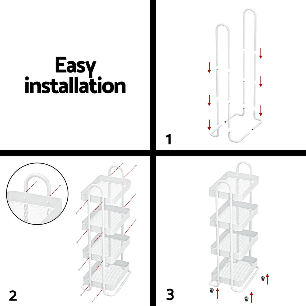 artiss-storage-trolley-kitchen-cart-4-tiers-white at www.mallsonline.com.au