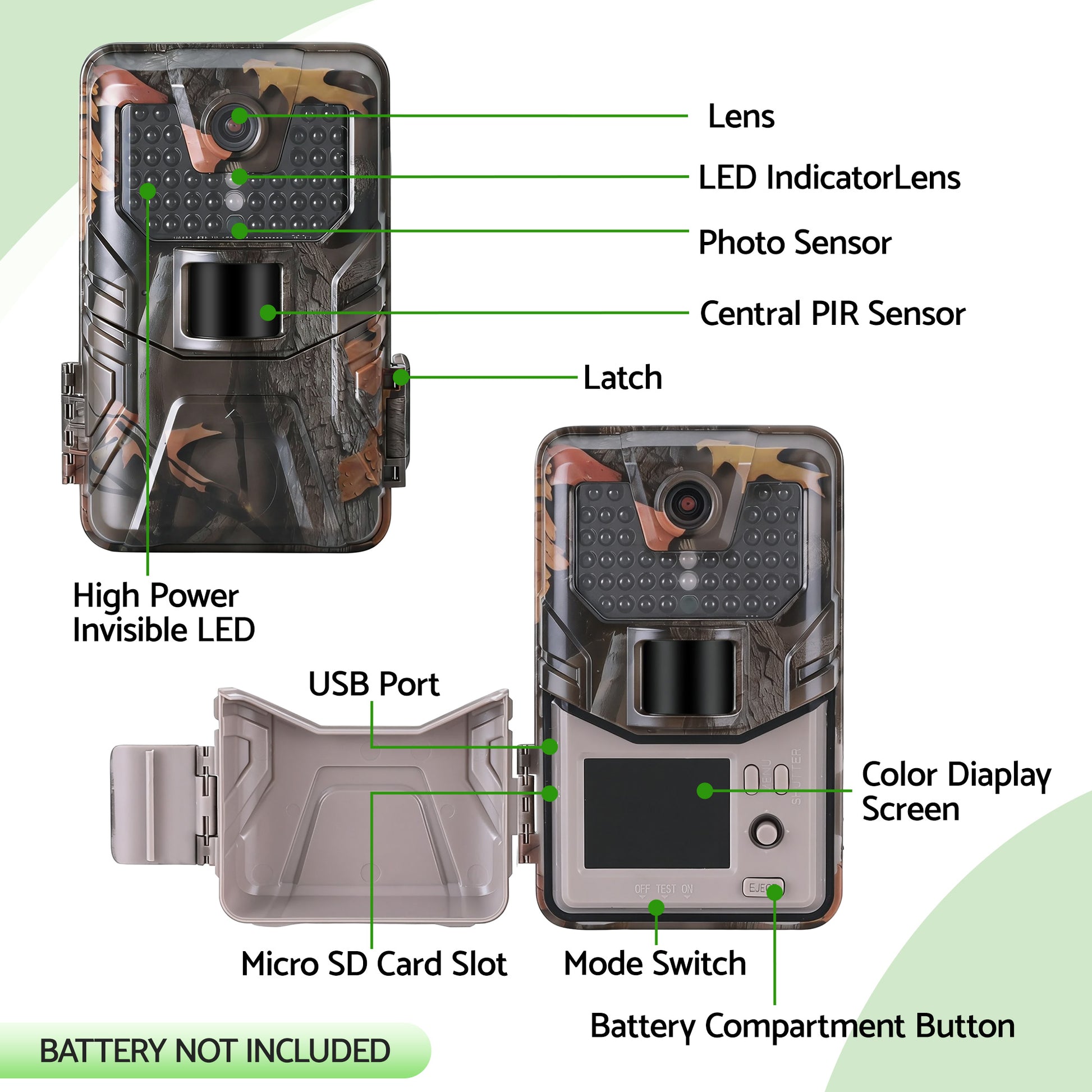 UL-TECH 4K WiFi Trail Camera 48MP 0.2s Trigger Game Camera Camo