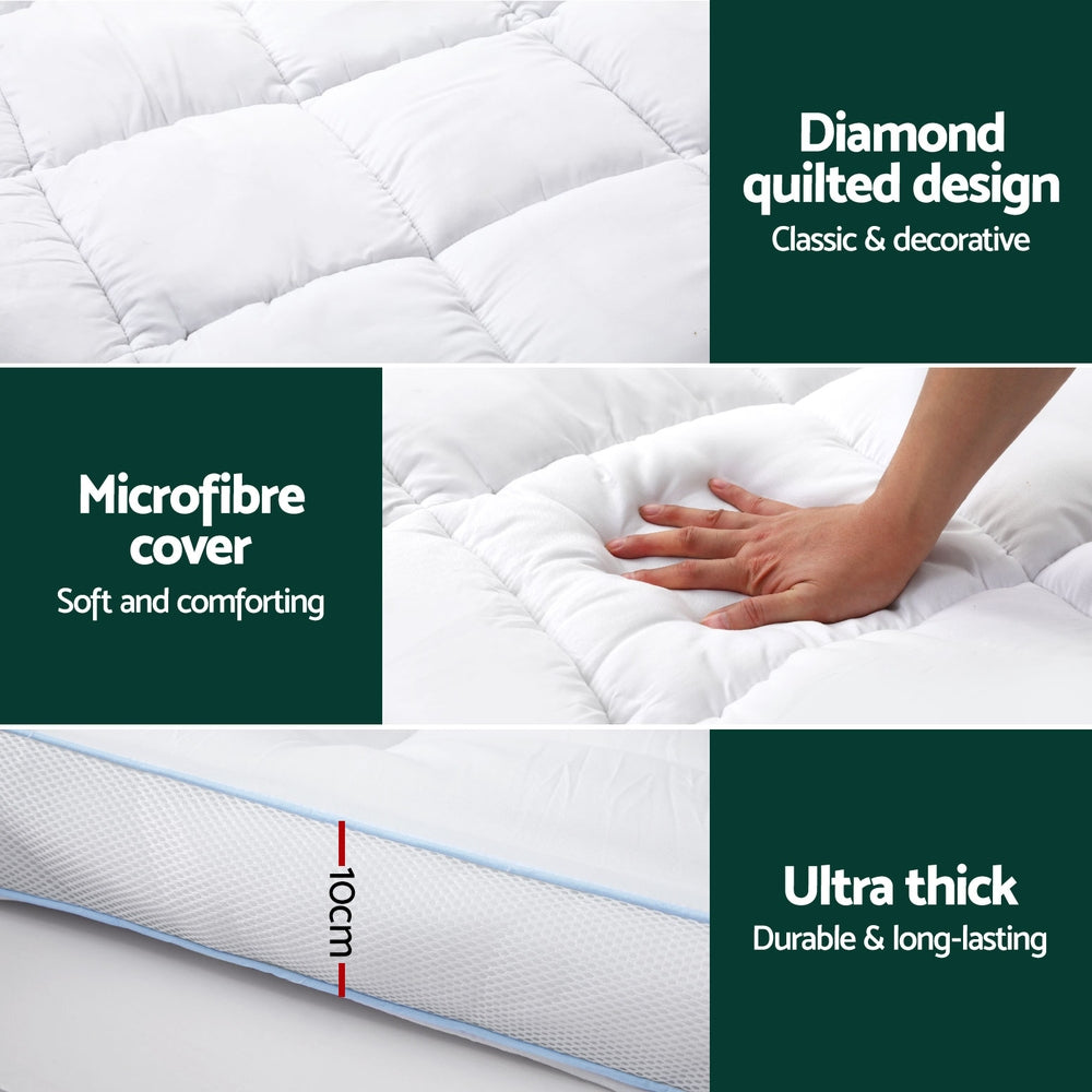 giselle-bedding-mattress-topper-pillowtop-bamboo-10cm-double at www.mallsonline.com.au