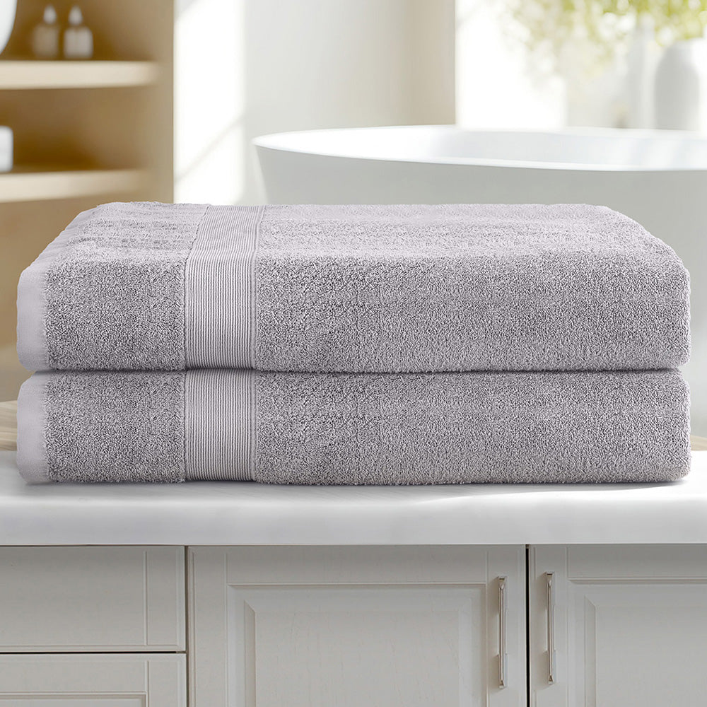 2 Pack Bath Sheets Set Cotton Extra Large Towel Grey