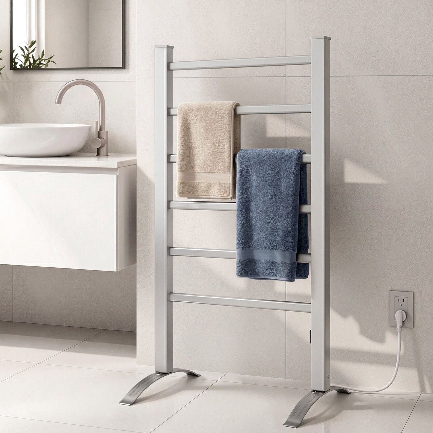 Devanti Electric Heated Towel Rail Rack 6 Bars Clothes Warmer
