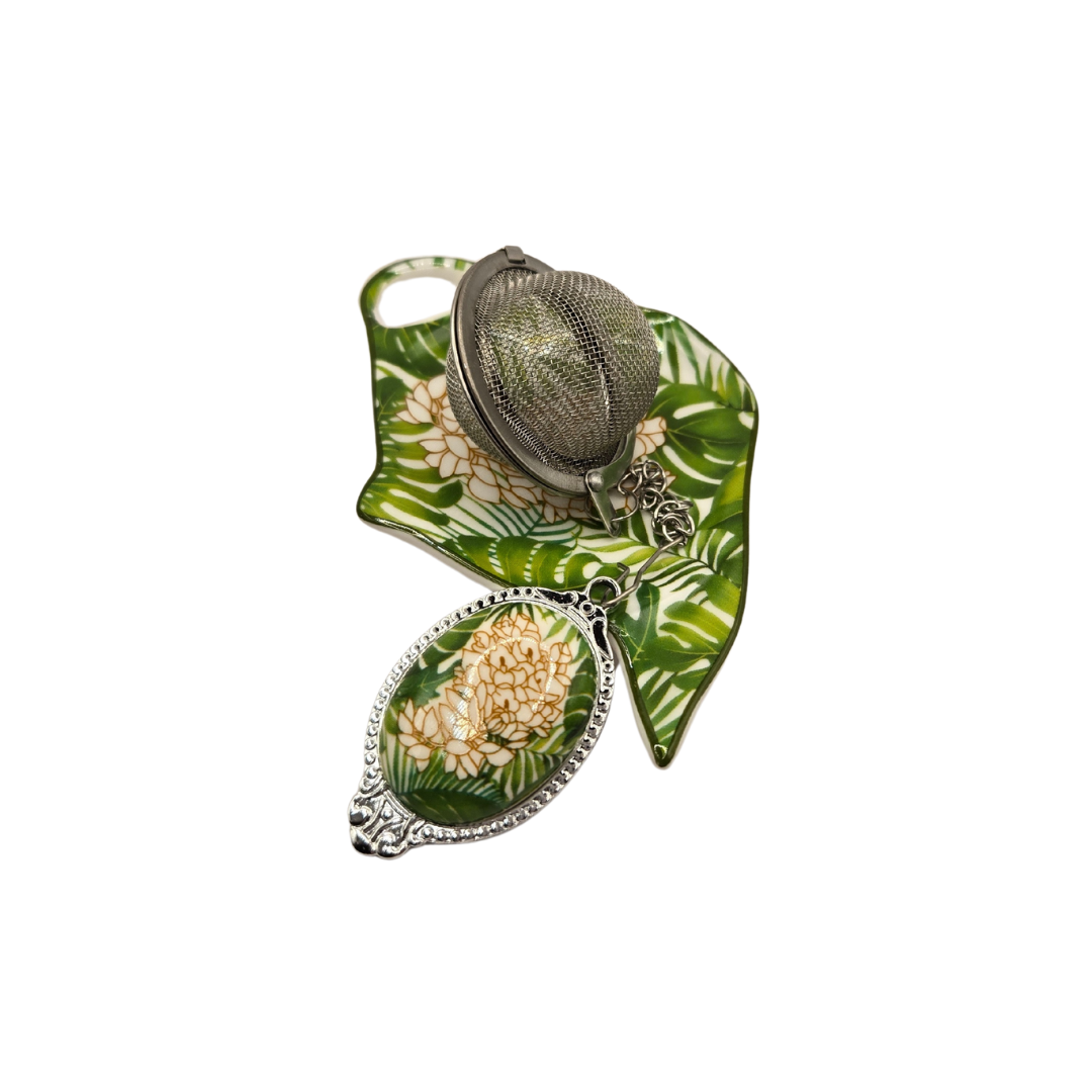 Tropical Luxe Fine Bone China Tea Set - 405ml Mug with Strainer