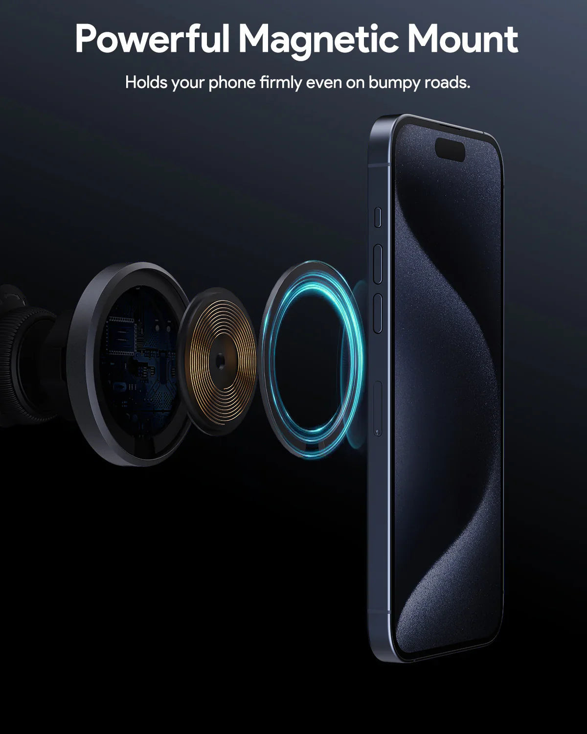 Aukey MagLink Dash Magnetic Fast Wireless Charging Phone Mount (HD-MC13)