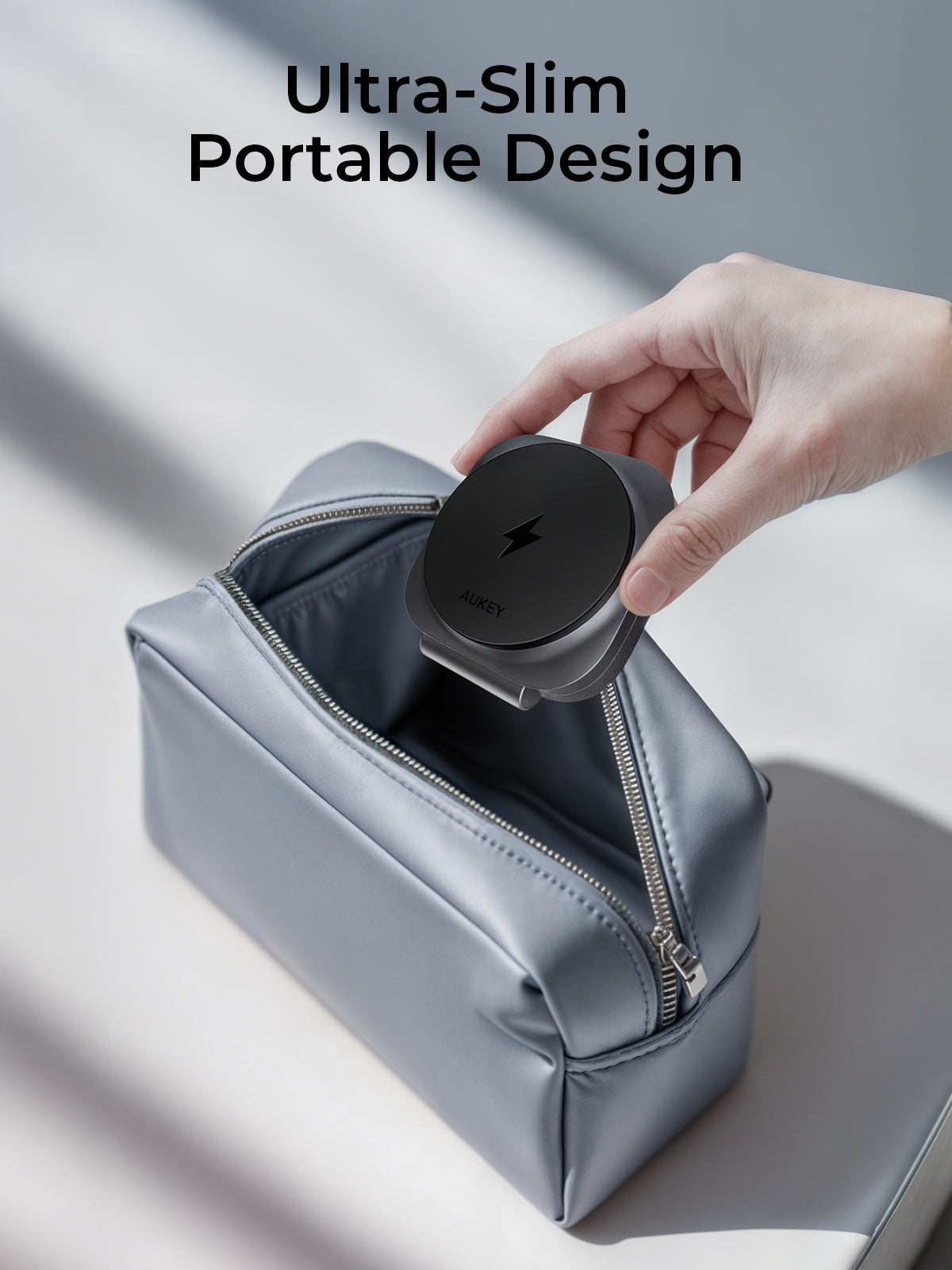 Aukey MagFusion L Qi2 Foldable 2 In 1 Magnetic Wireless Charger (LC-MC211)