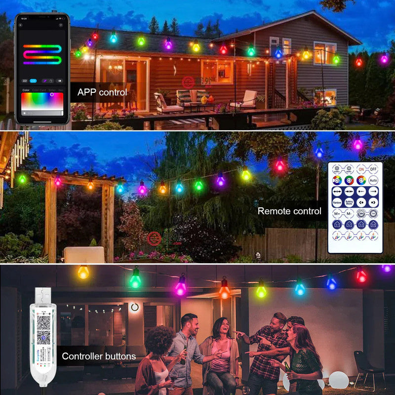 Bluetooth Colorful G40 Led Bulb String Lights