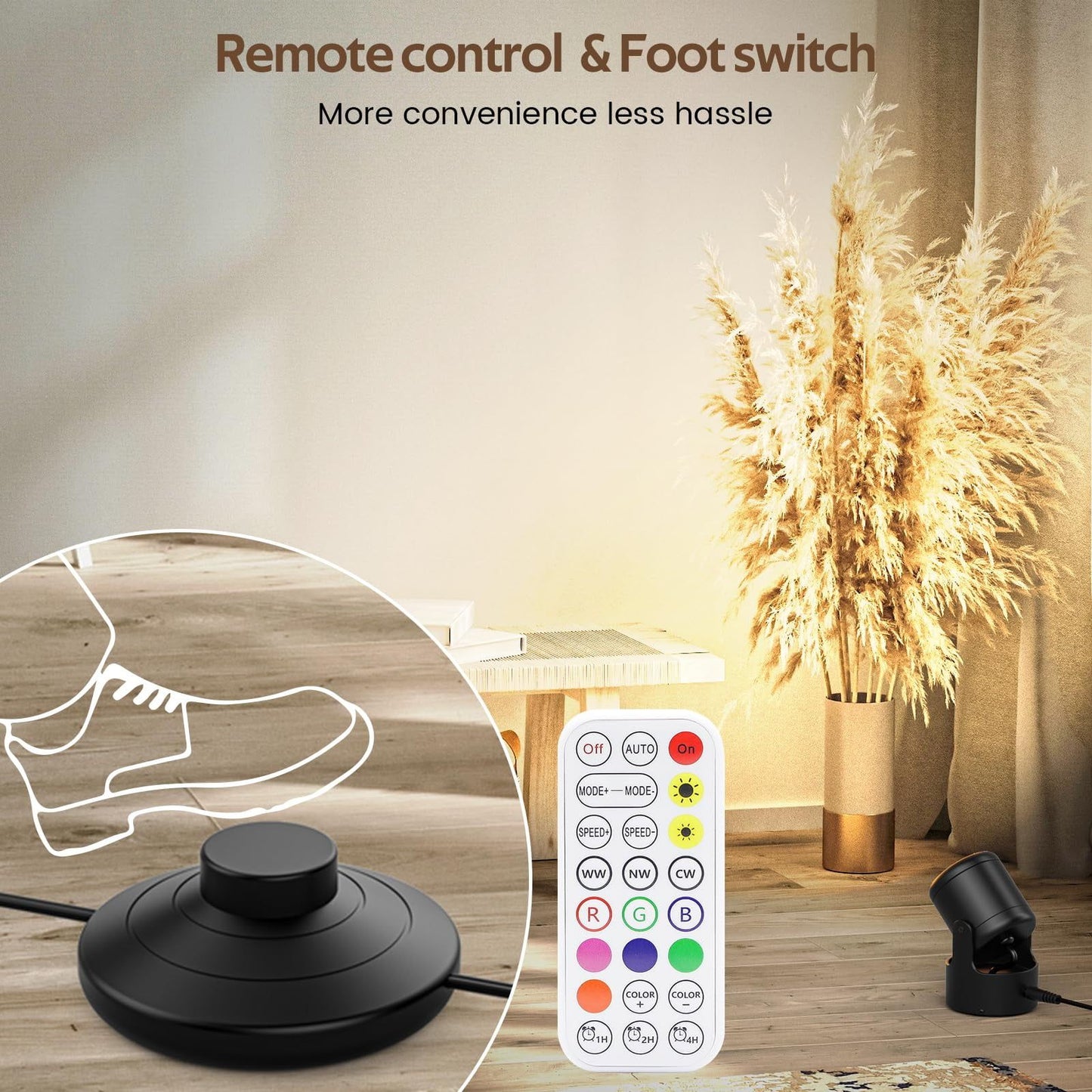 RGB LED Spot Lights with Remote - 20 Color Changing, Dimmable Indoor Accent Lamps