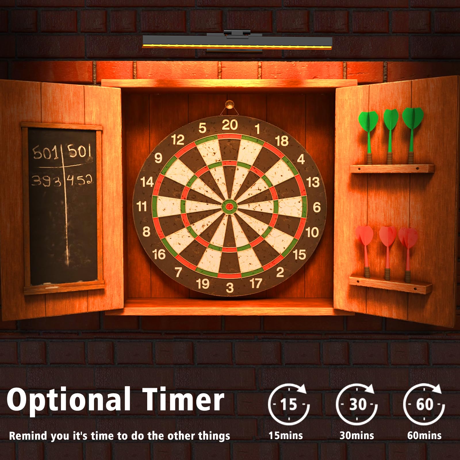 Picture Light Battery Operated, 16in Wireless Art Light for Paintings Color Temperature Adjustable Dimmable Battery Picture Light with Remote Control for Gallery Dartboard Art Bedroom Bathroom