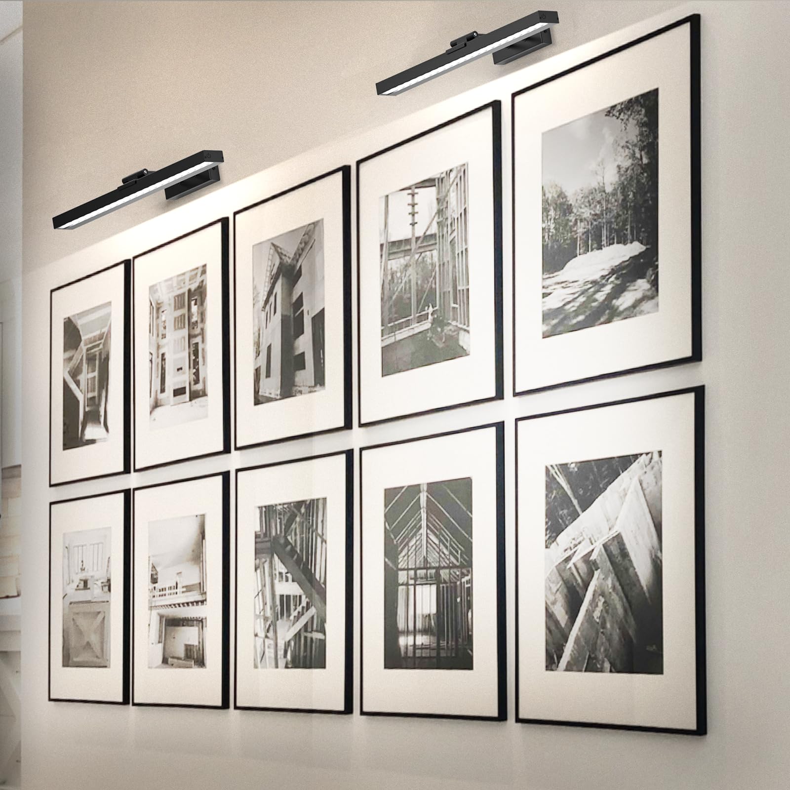 Picture Light Battery Operated, 16in Wireless Art Light for Paintings Color Temperature Adjustable Dimmable Battery Picture Light with Remote Control for Gallery Dartboard Art Bedroom Bathroom