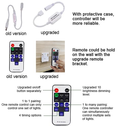 Linkable Under Cabinet LED Lighting 12V Dimmable Puck Lights Hardwired with Wireless RF Remote Control for Kitchen Mood Lighting(8 Lights, Warm White)