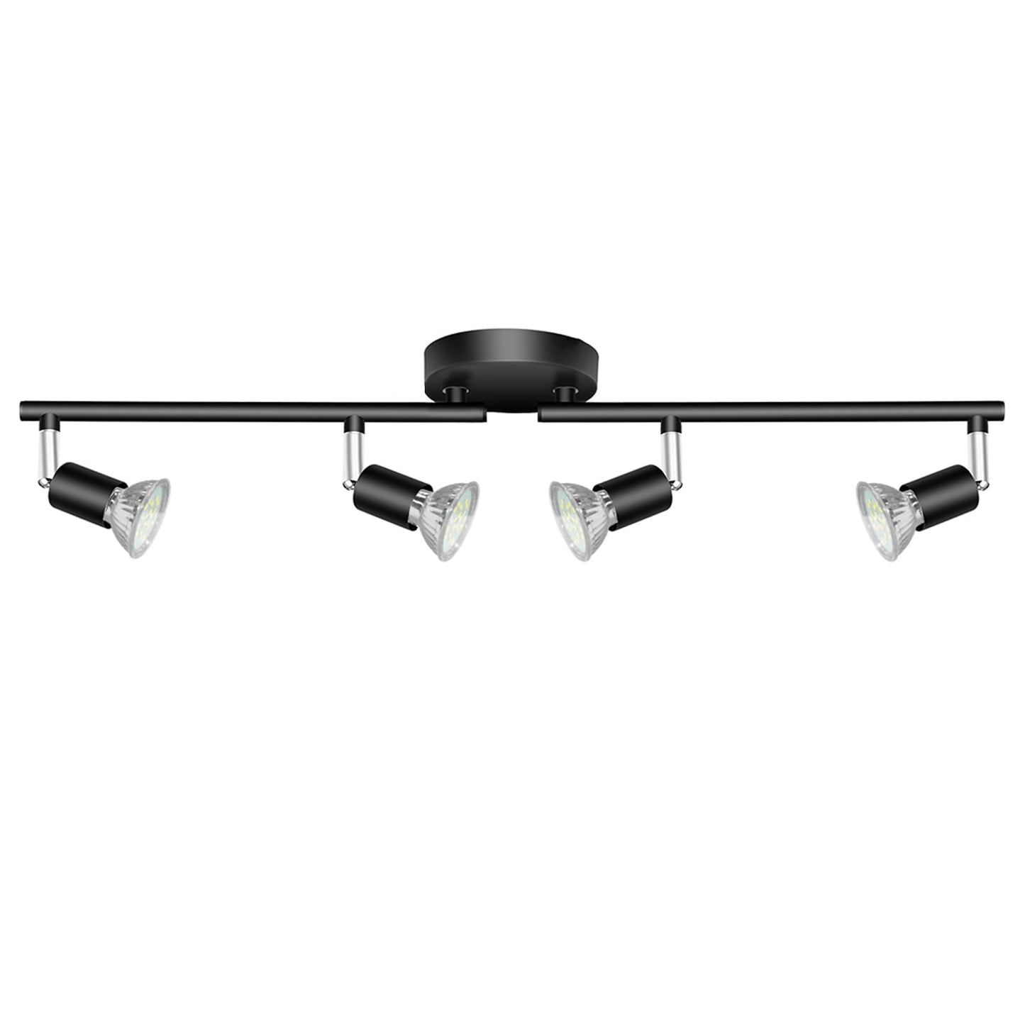 Kitchen Lights,Ceiling Lighting Kits, Swivelling Ceiling Spotlight for Bedroom, Kitchen and Living Room(GU10 LED Bulbs not Included) (4 Way Black)