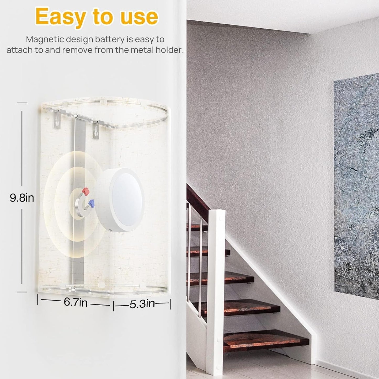 Wall Lights Set of 2, Battery Operated Fabric Sconce with Remote, LED Lamps in RGB+Warm White, Dimmable Timer for Bedroom and Living Room Lighting