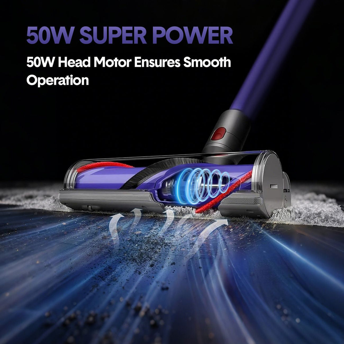 Vacuum Cleaner Motorhead Attachment Compatible with Dyson V7 V8 V10 V11 V15, 50W Hard Roller Brush Head for Carpet & Floors