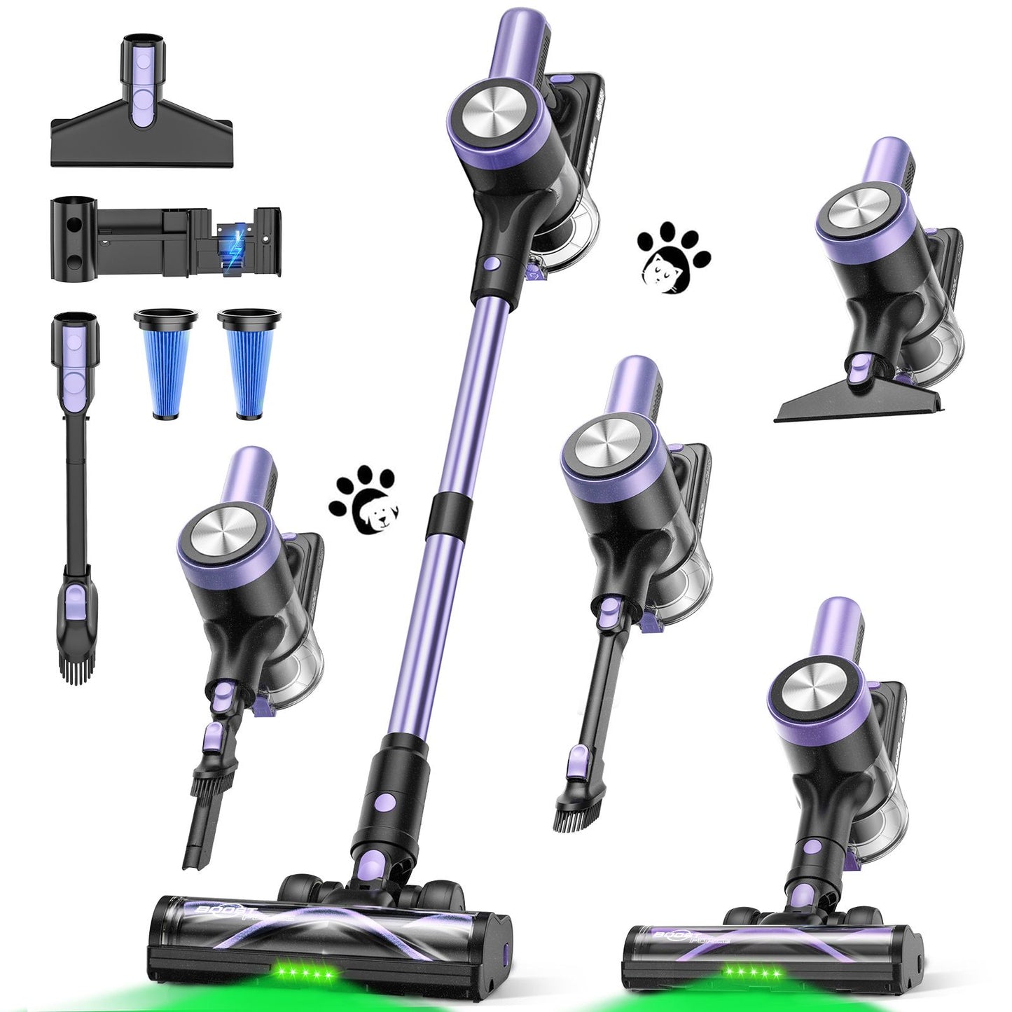 Cordless Vacuum Cleaner, 55Kpa/55mins Self-Standing Powerful Stick Lightweight Vacuum Cleaner for Home Pet Hair/Hard Floor/Carpetã€‚