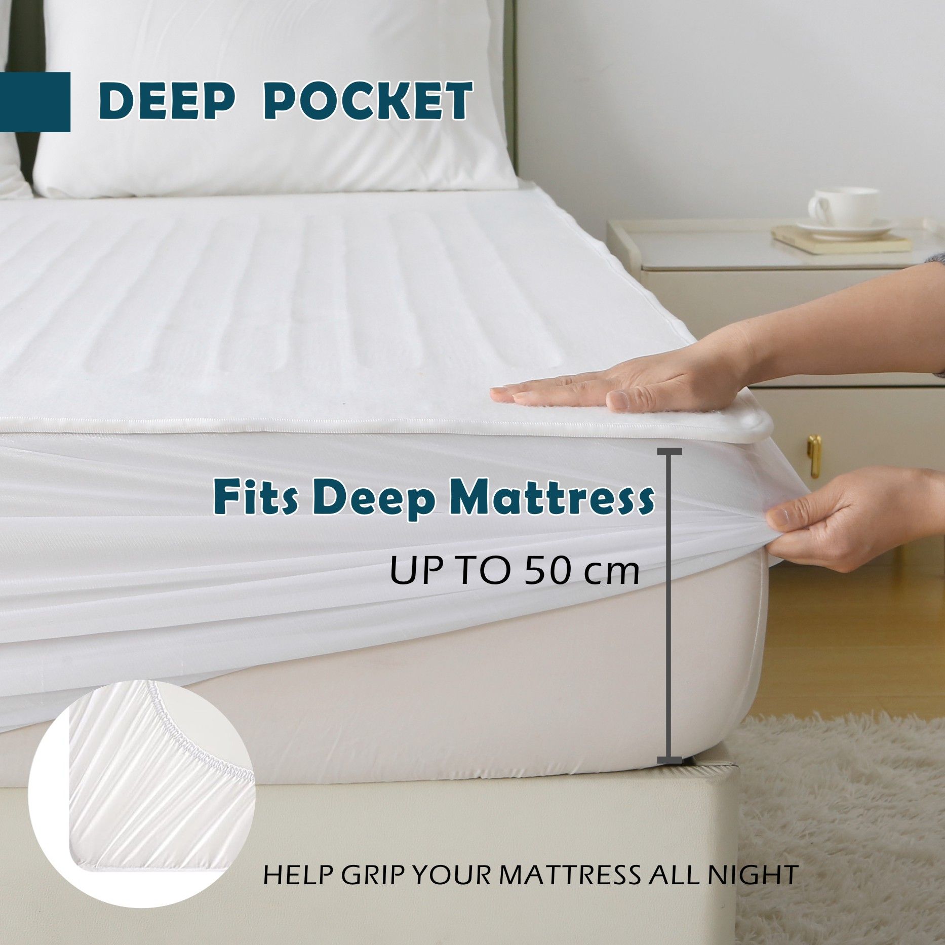 Electric Heated Mattress Pad Blanket with Dual Control & 9-Hour Auto Off & 9 Heat Settings, Preheat Functions, Overheat Protection, Machine Washable Fully Fitted Electric Sheet((Double)