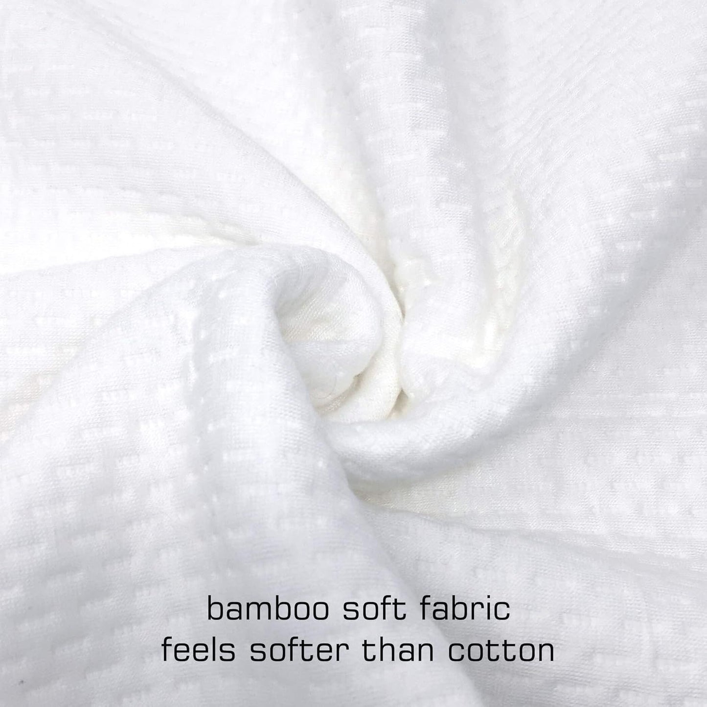 Waterproof Bamboo Pillow Protector Cover, 100% Bug Water Proof Zippered Pillow Cases Standard/Queen Size ( 2 Pack,White,48cm x 74cm)