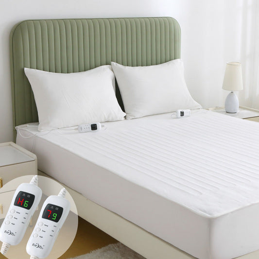 Heated Mattress Pad - Bedding Electric Blanket with 9 Heat Setting & 9-Hour Auto Off, Heated Mattress Pad-Machine Washable Fully Fitted Heating Pad with Overheat Protection , 800GSM Non Woven Fabric-fitted sheet cover(Queen)