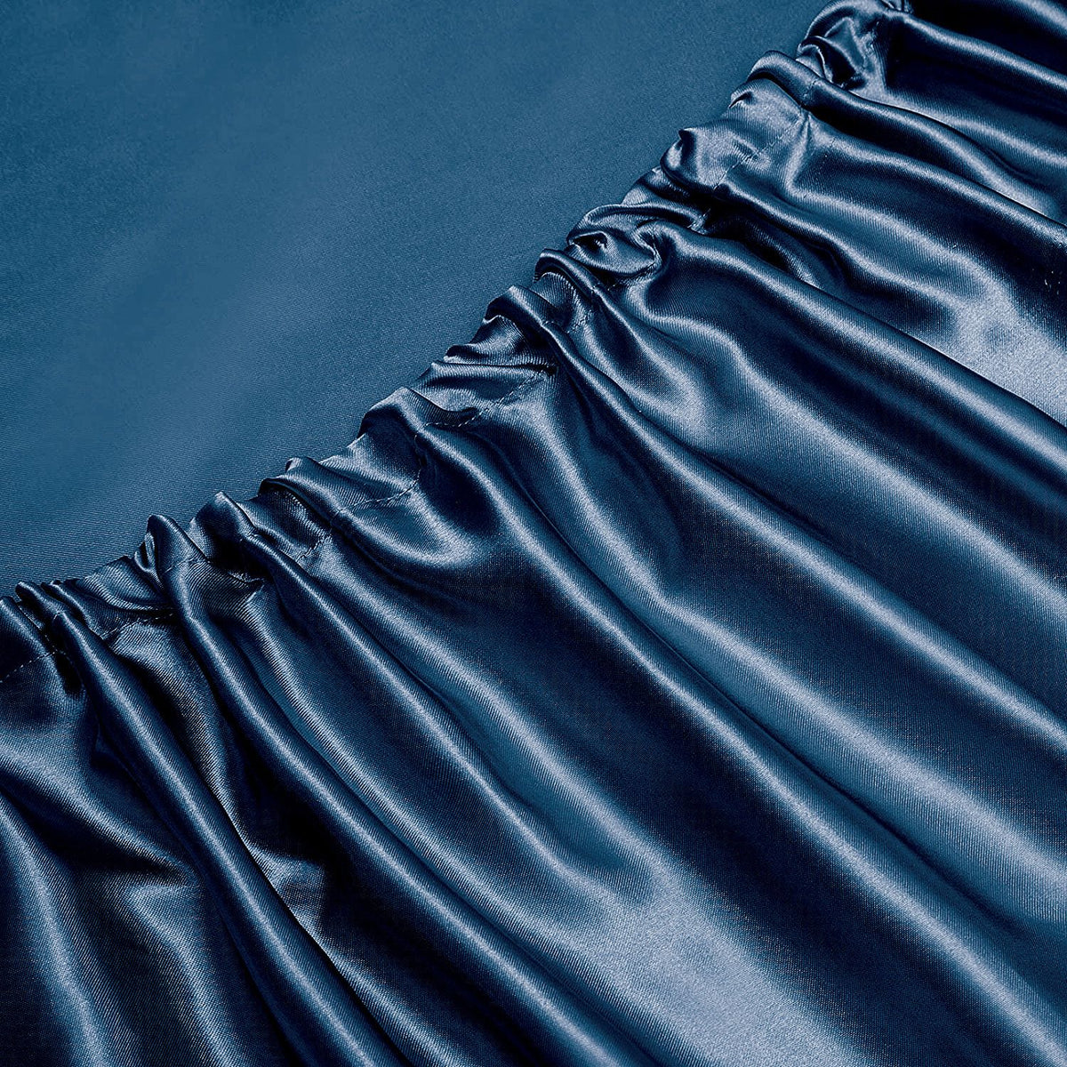 Art Silk Satin Sheet Set Hotel 4 Pieces Fitted/Flat Sheet Bedding Set-Luxury Soft Silky Sheets for Hair and Skin, Similar to Silk Bed Sheets Set 4 Pieces(King,Navy)