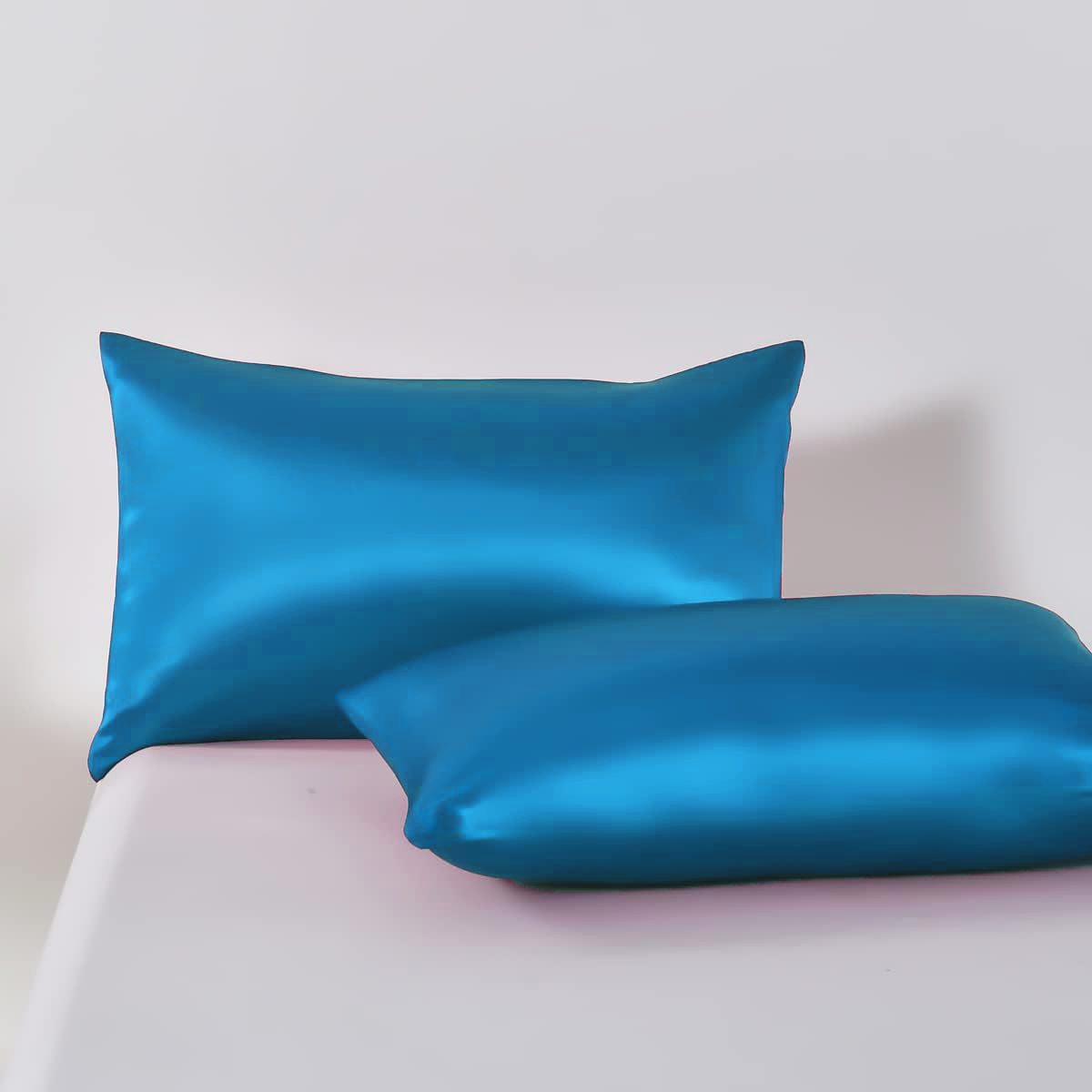 Satin Quilt cover Set Hotel 3 Pieces Quilt cover with Pillowcase, Art Silk Bedding Set-Luxury Soft Silky pillowcase for Hair and Skin, Similar to Silk Duvet/Donna Cover Set- 3 Pieces(Queen,Ocean)
