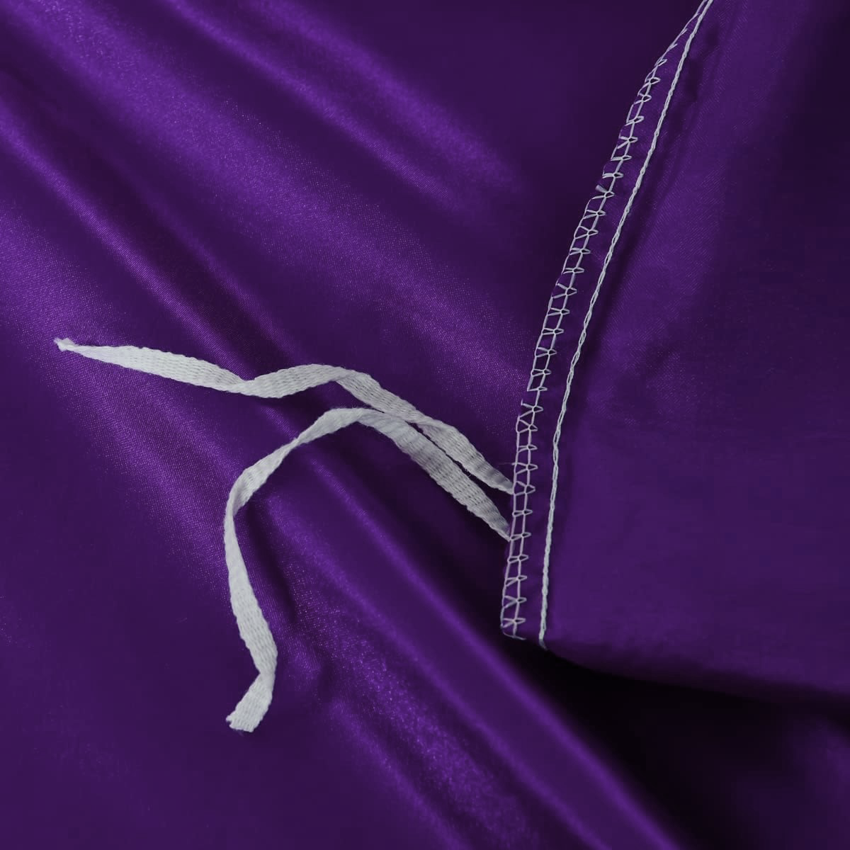 Satin Quilt cover Set Hotel 3 Pieces Quilt cover with Pillowcase, Art Silk Bedding Set-Luxury Soft Silky pillowcase for Hair and Skin, Similar to Silk Duvet/Donna Cover Set- 3 Pieces(Queen,Purple)