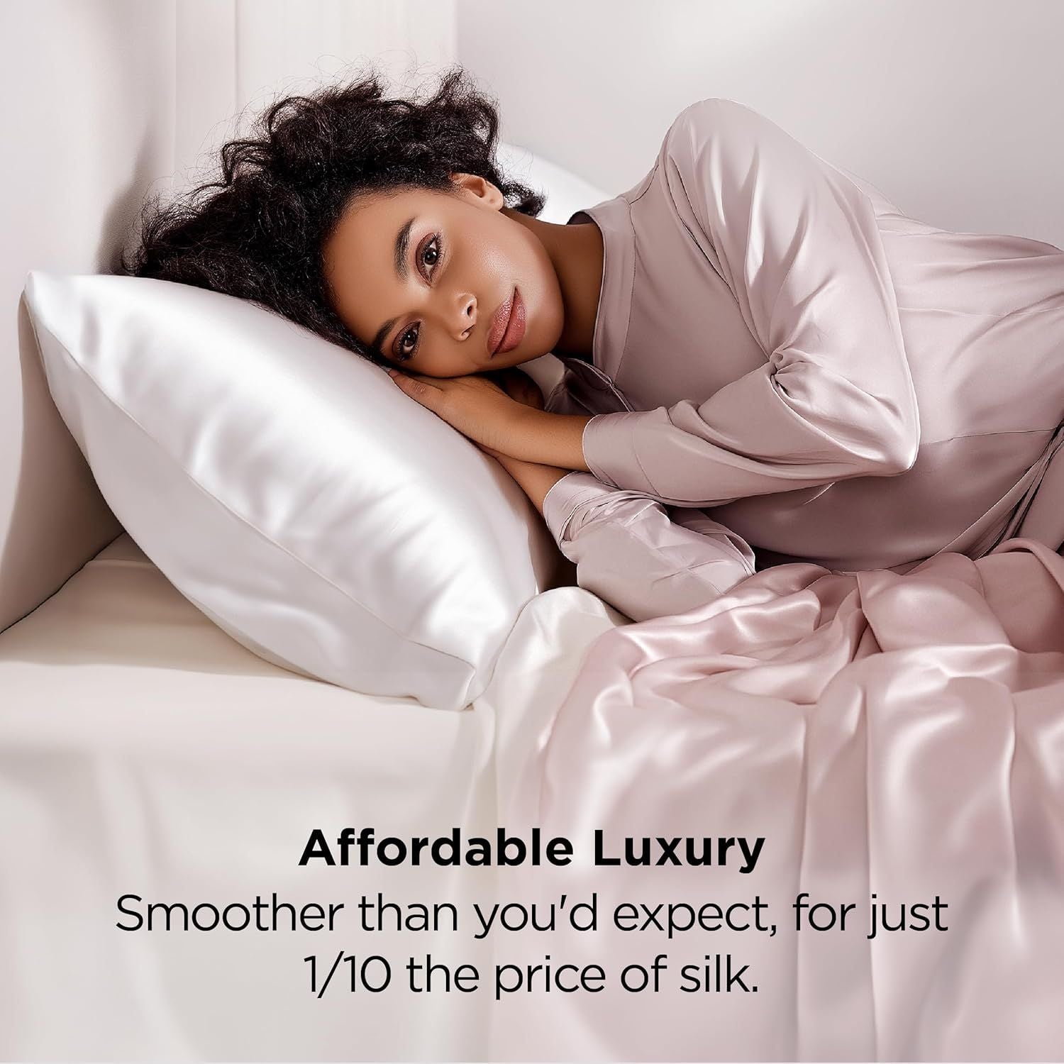 Silk Pillowcase for Hair and Skin Mulberry Silk Pillowcase Soft Breathable Smooth Both Sided Natural Silk Pillowcase with Envelope pocket Beauty Sleep Silk Pillow Case for Gift (2 Pack, Standard, White)
