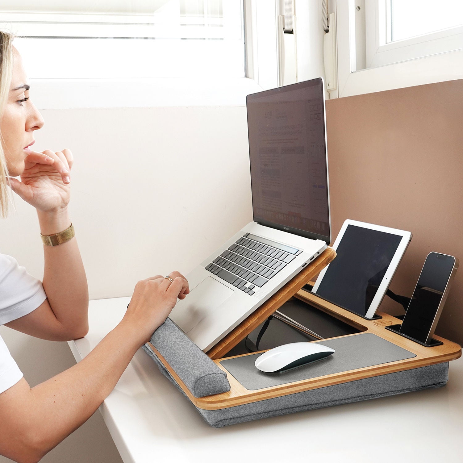 carla-home-bamboo-laptop-lap-desk-with-cushion-and-angle-adjustable-for-office-and-home www.mallsonline.com.au