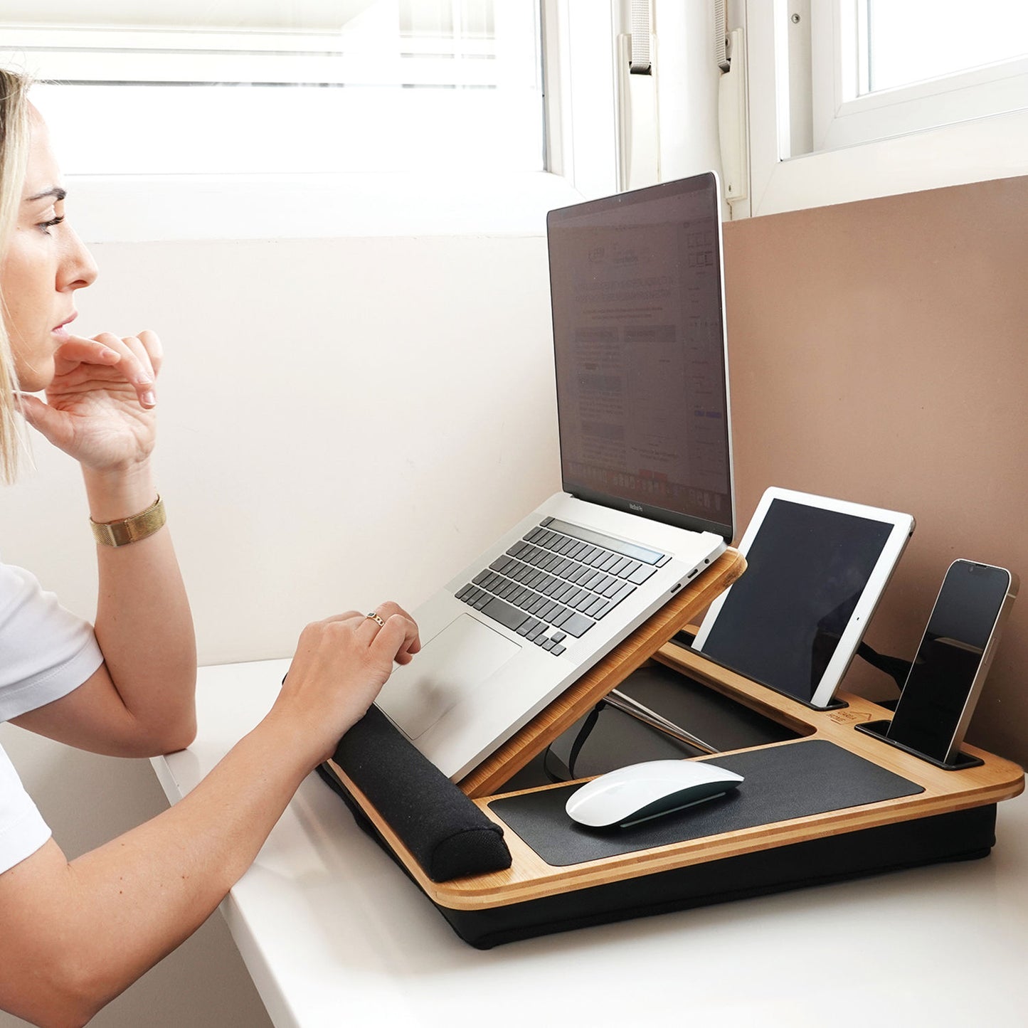 carla-home-bamboo-laptop-lap-desk-with-cushion-angle-adjustable-and-sleeve-case-bag-for-office-and-home www.mallsonline.com.au