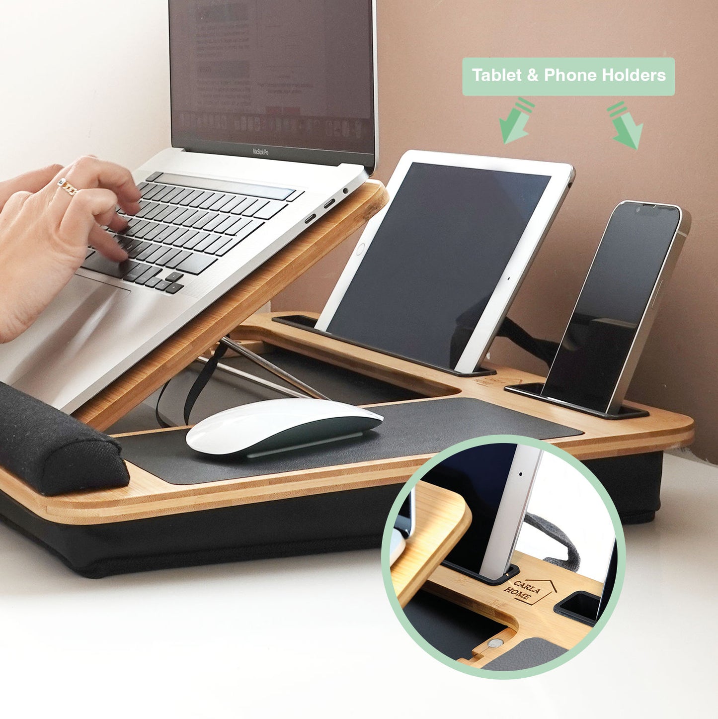 carla-home-bamboo-laptop-lap-desk-with-cushion-angle-adjustable-and-sleeve-case-bag-for-office-and-home www.mallsonline.com.au