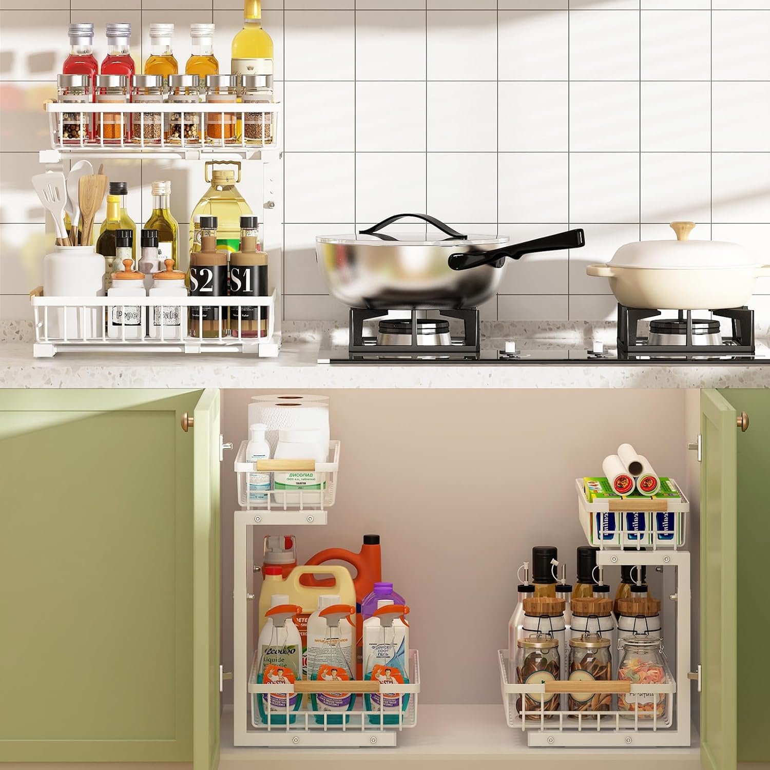 2-tier-kitchen-under-sink-organiser-storage-with-height-adjustable-unique-slide-rail-suction-cups-for-storage-1 at www.mallsonline.com.au